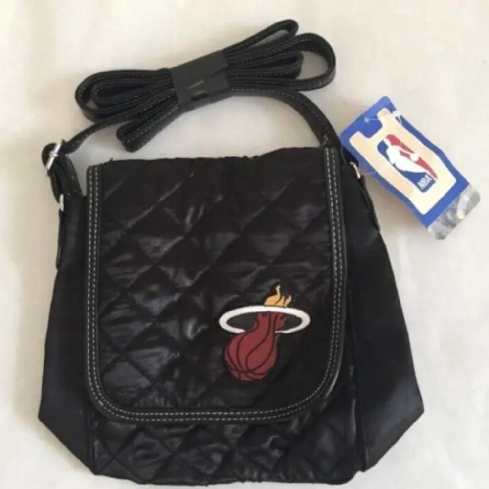 NBA Black Quilted Shoulder Bag, Purse, Messenger Bag, Basketball, by PRO-FAN-ITY